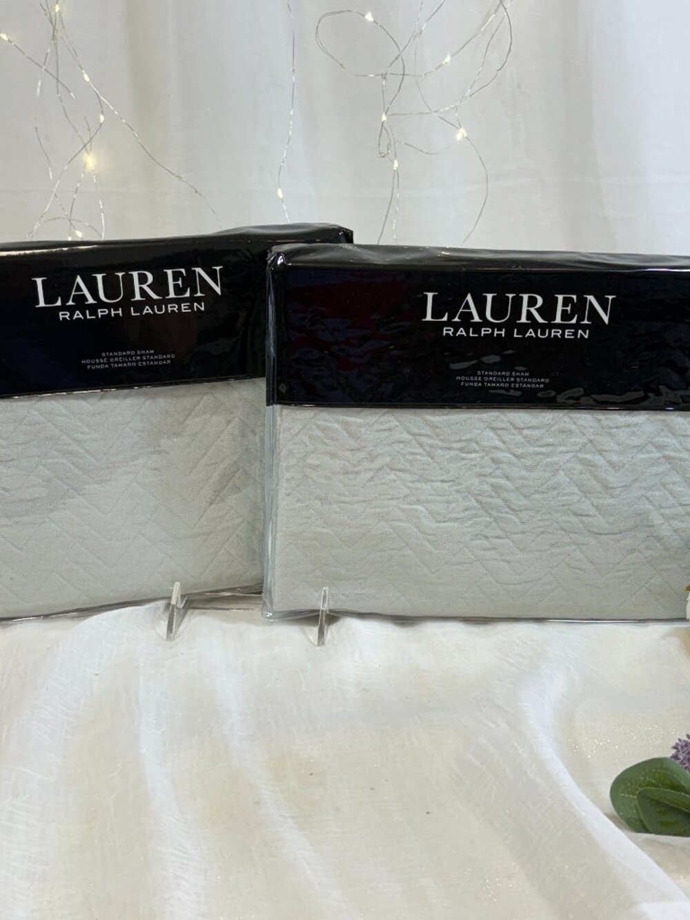 Ralph Lauren Kaia Matelassé Standard Pillow Shams Set of 2 Sage $240 New